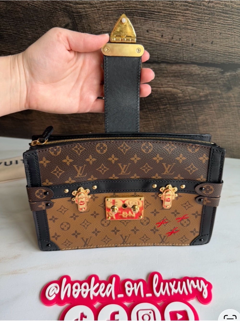 Authentic Louis Vuitton Trunk Reverse Monogram Crossbody Handbag Purse Bag - Picture 11 of 16